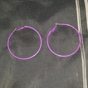 Purple hoop earrings